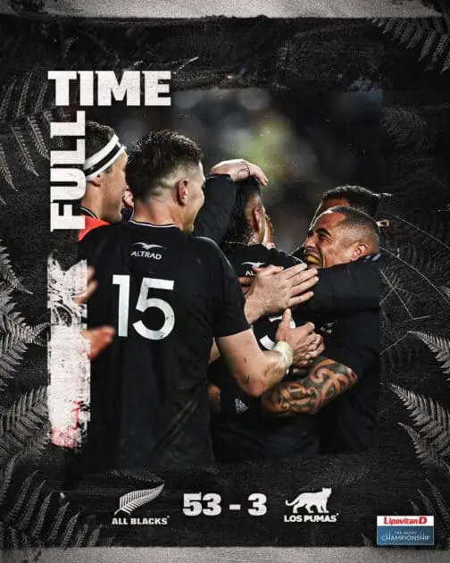 Чемпионат по регби: Новая Зеландия берет реванш, разгромив Аргентину
