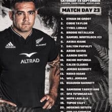 Rugby Championship: Whitelock capitán dos All Blacks contra os Wallabies, Cane perde
