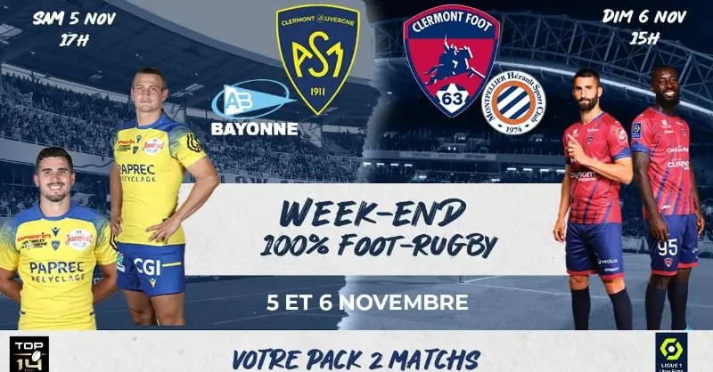 Ligue 1/Top 14: A Clermont, le football et le rugby associent leur billeterie sur un week-end