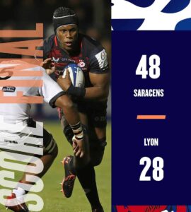 Coupe d'Europe de rugby: Lyon c&egrave;de encore face aux Saracens