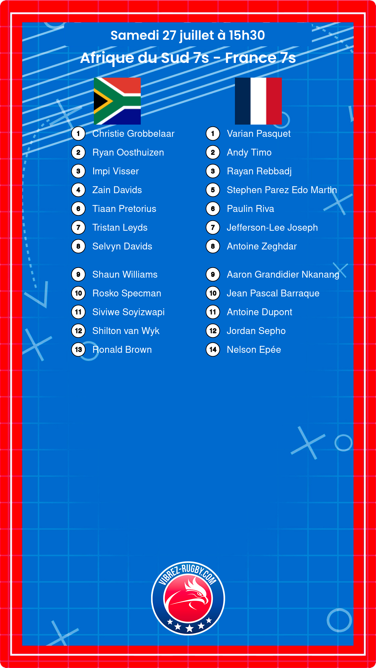 Afrique du Sud 7s - France 7s composition