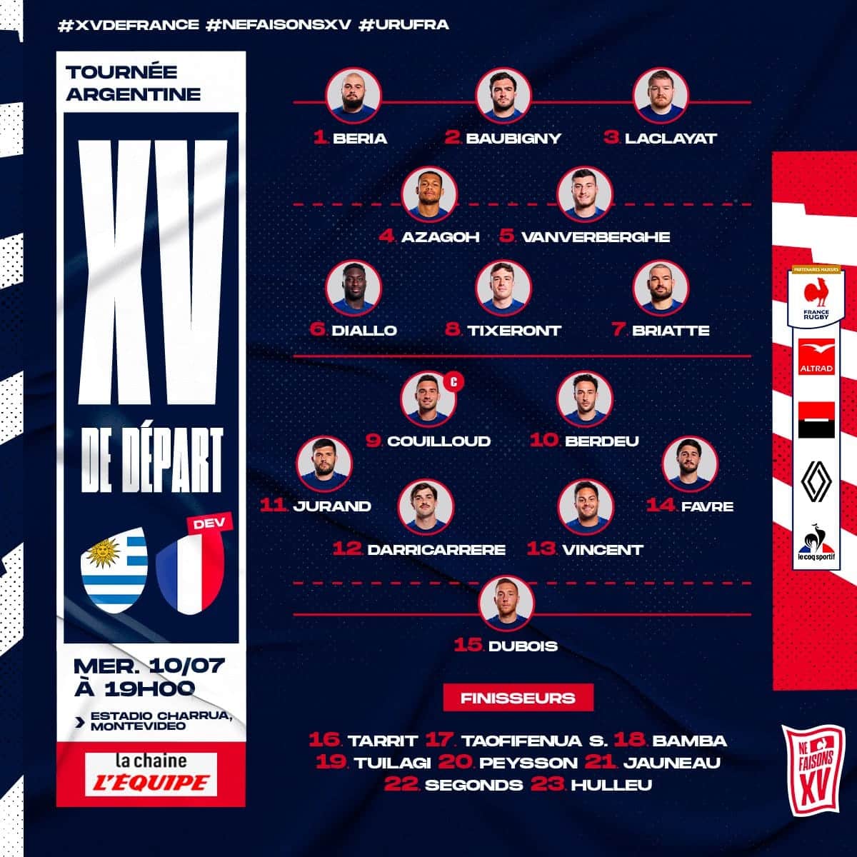 XV de France : face à l’Uruguay, une équipe remaniée et un contexte tendu