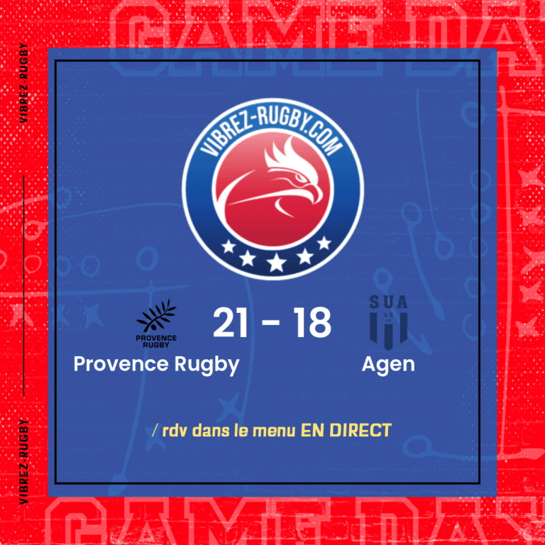 r&eacute;sultat Provence Rugby - Agen