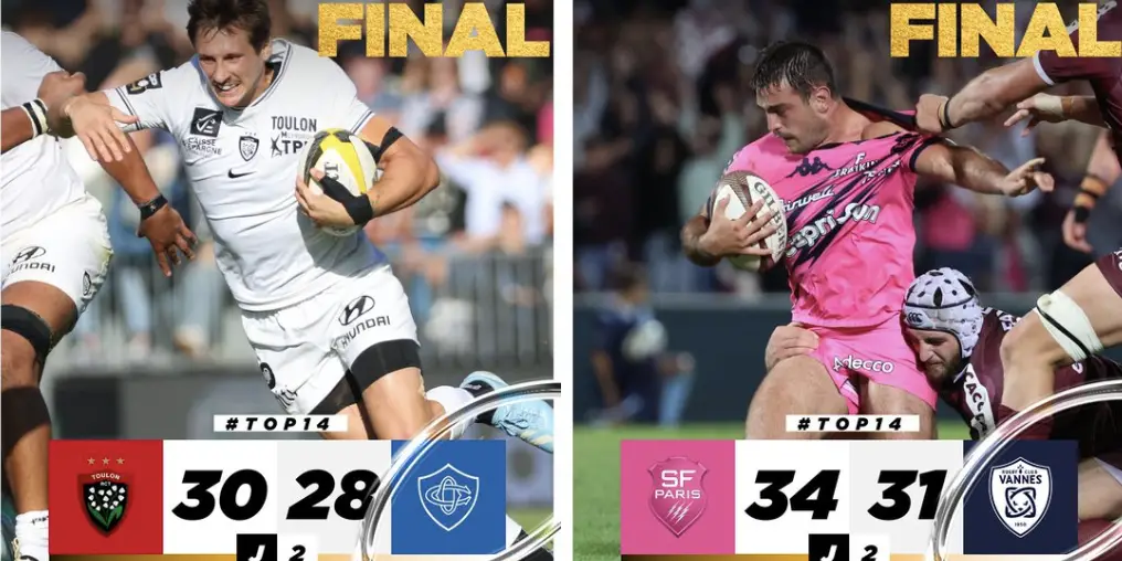 Toulon renverse Castres dans les dernières minutes, le Stade Français s’impose difficilement face à Vannes