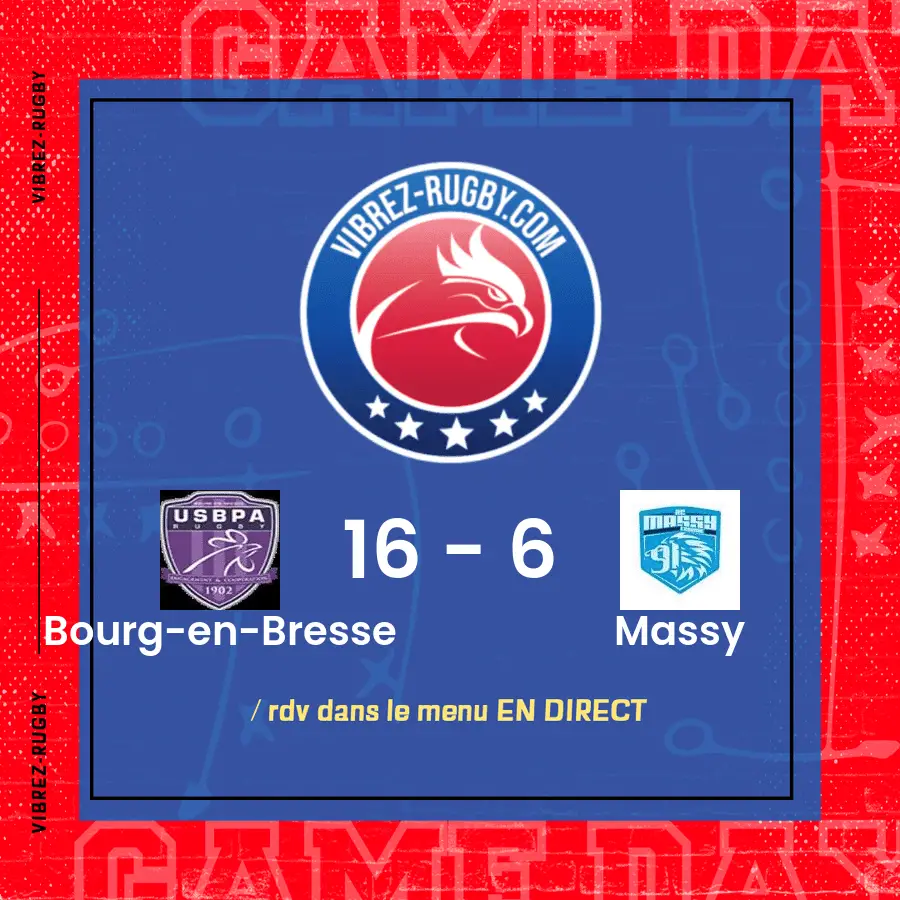 Résultat Bourg-en-Bresse – Massy: 16-6