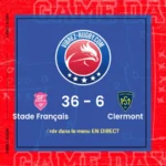 résultat Stade Français - Clermont