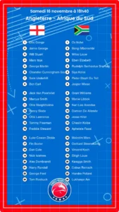Angleterre - Afrique du Sud composition