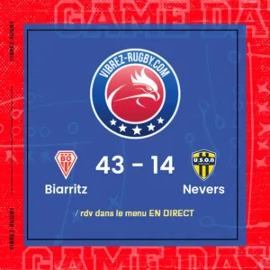 Résultat Biarritz – Nevers: 43-14