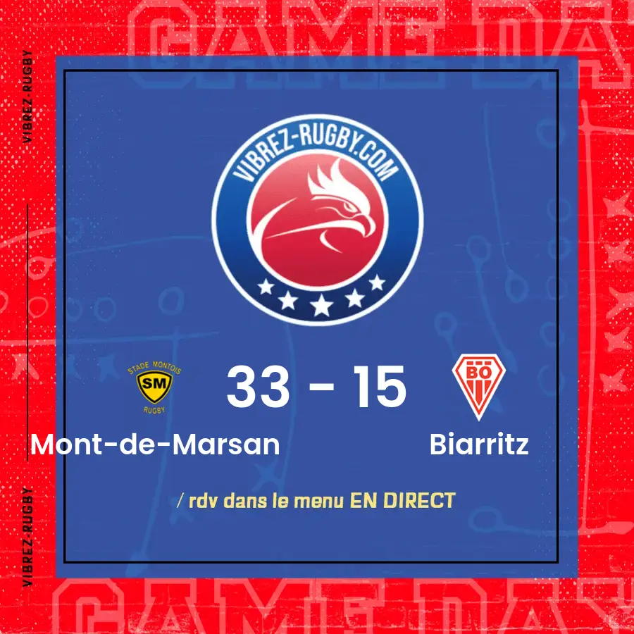 Résultat Mont-de-Marsan – Biarritz: 33-15