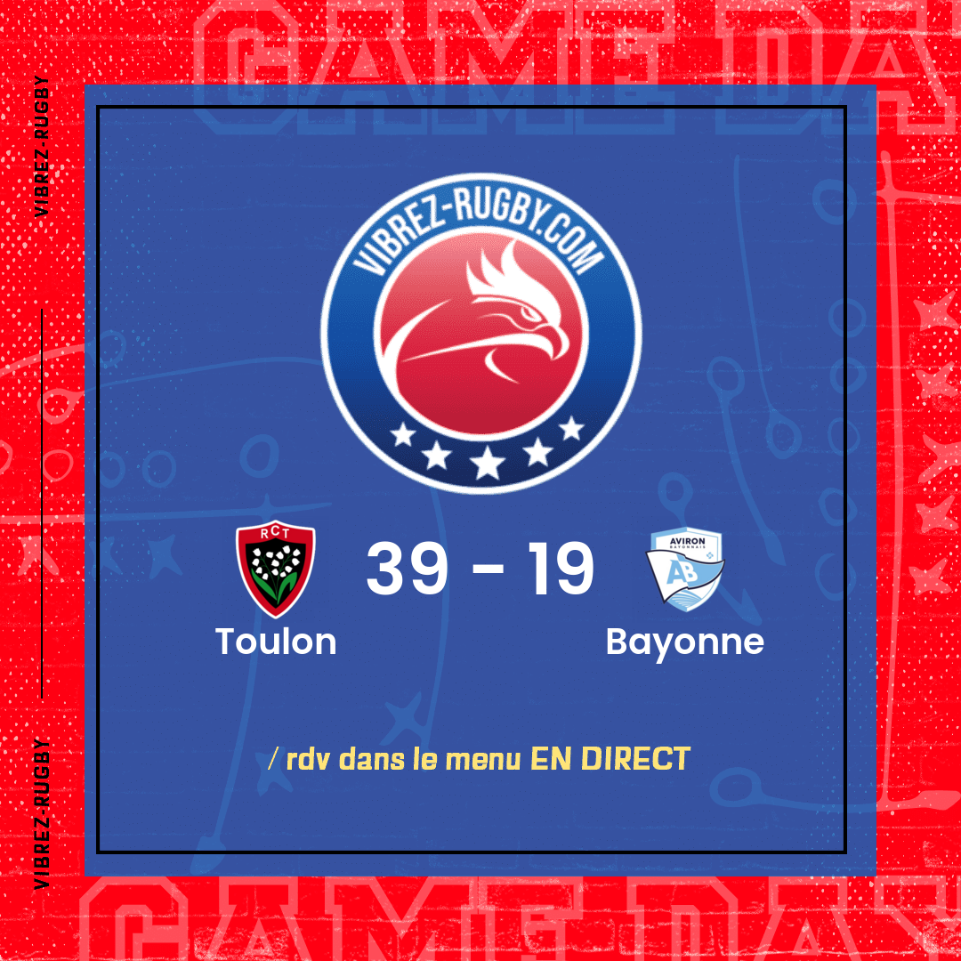 Résultat Toulon – Bayonne: 39-19