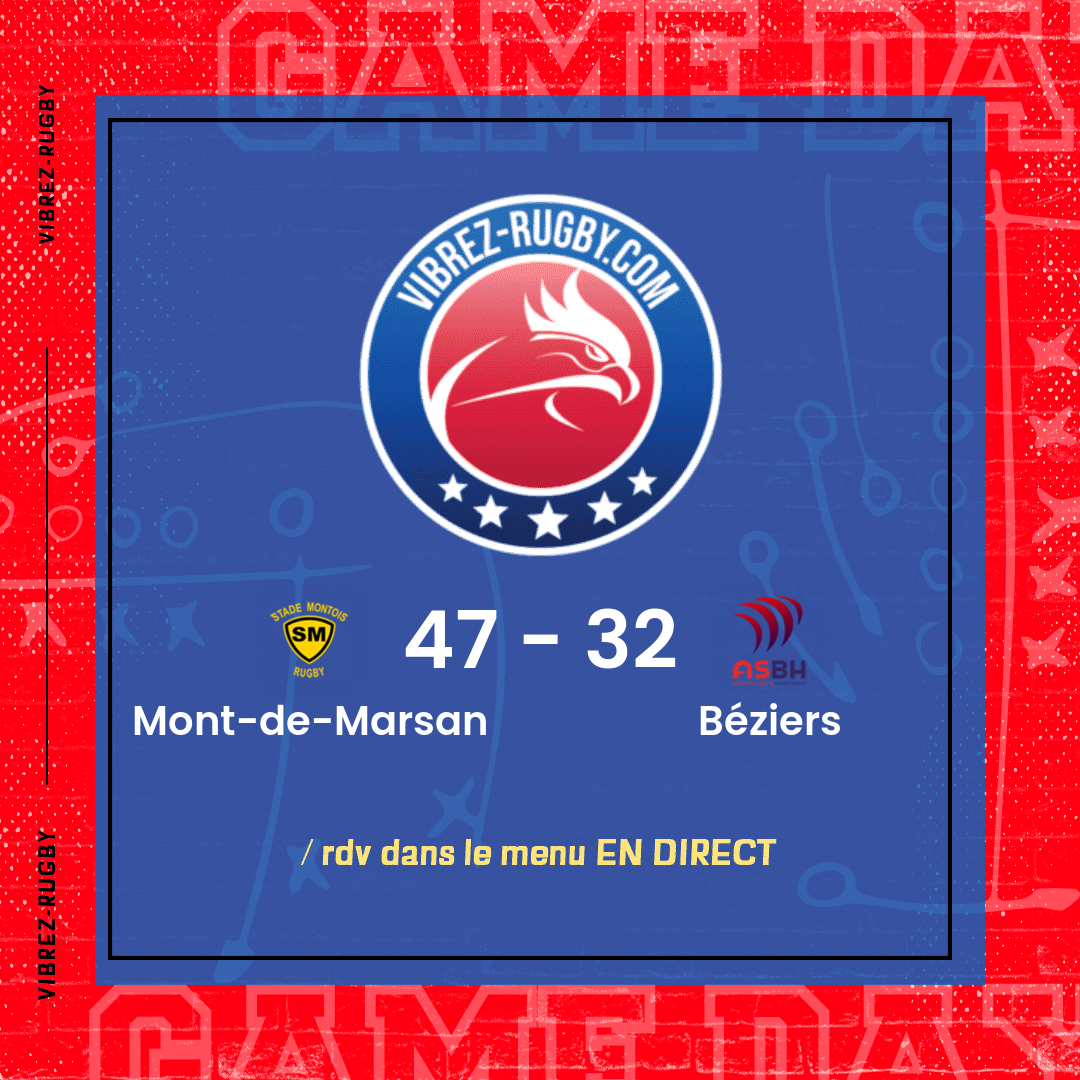 Résultat Mont-de-Marsan – Béziers: 47-32