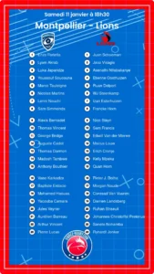 Montpellier - Lions composition