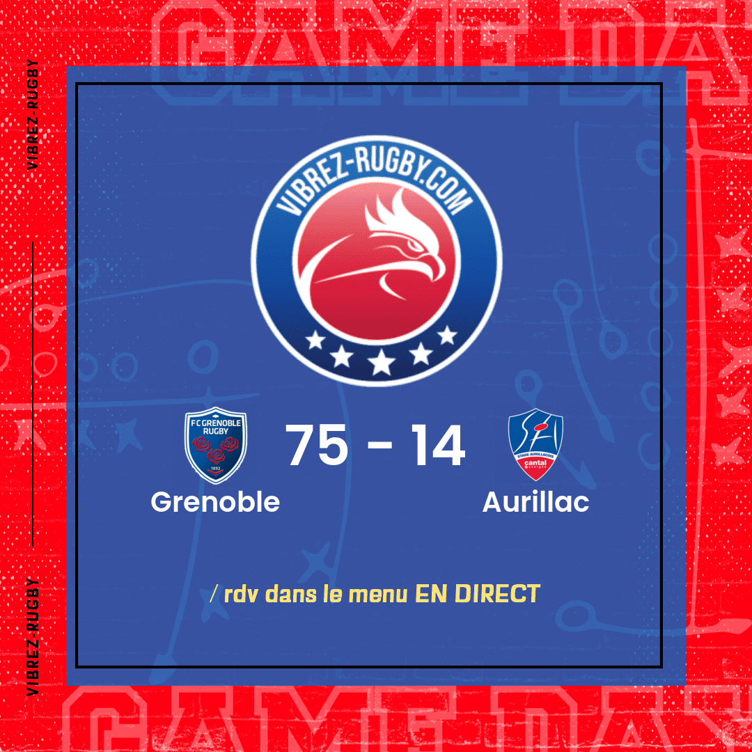 Résultat Grenoble – Aurillac: 75-14