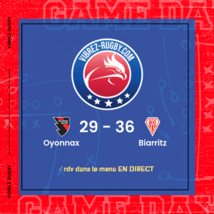 Résultat Oyonnax – Biarritz: 29-36