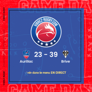 R&eacute;sultat Aurillac – Brive: 23-39