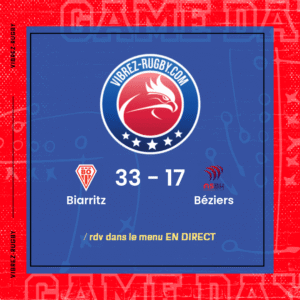 R&eacute;sultat Biarritz – B&eacute;ziers: 33-17