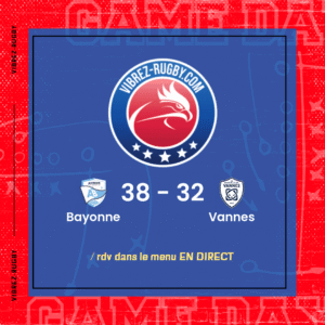 R&eacute;sultat Bayonne – Vannes: 38-32