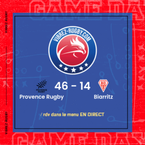 R&eacute;sultat Provence Rugby – Biarritz: 46-14