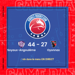 Résultat Soyaux-Angoulême – Oyonnax: 44-27