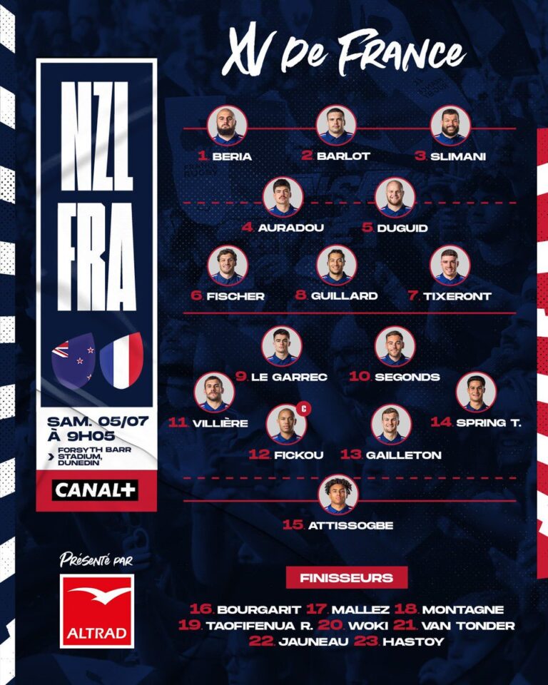 XV de France tournée Nouvelle-Zélande