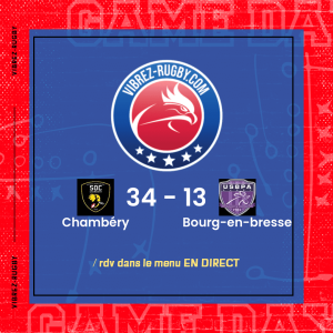 Résultat Chambéry – Bourg-en-bresse: 34-13