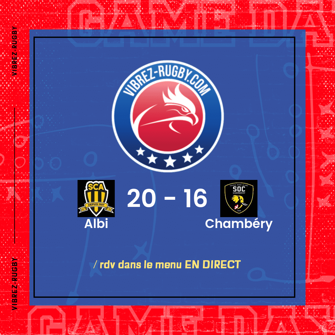 R&eacute;sultat Albi – Chamb&eacute;ry: 20-16