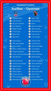Aurillac – Oyonnax: Les compositions