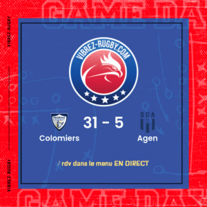 R&eacute;sultat Colomiers – Agen: 31-5