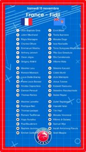 France – Fidji: Les compositions