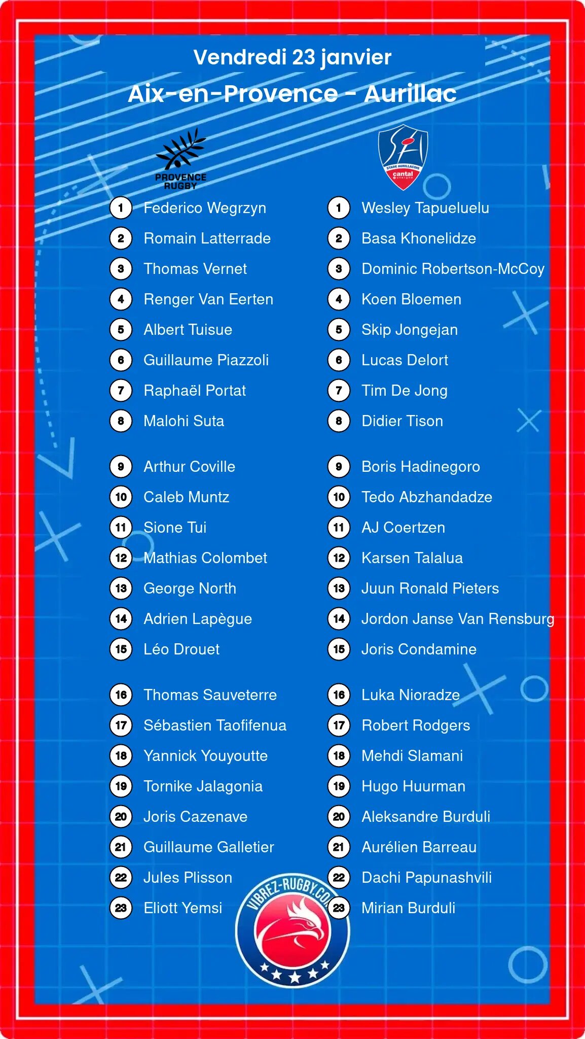Aix-en-Provence – Aurillac: Les compositions