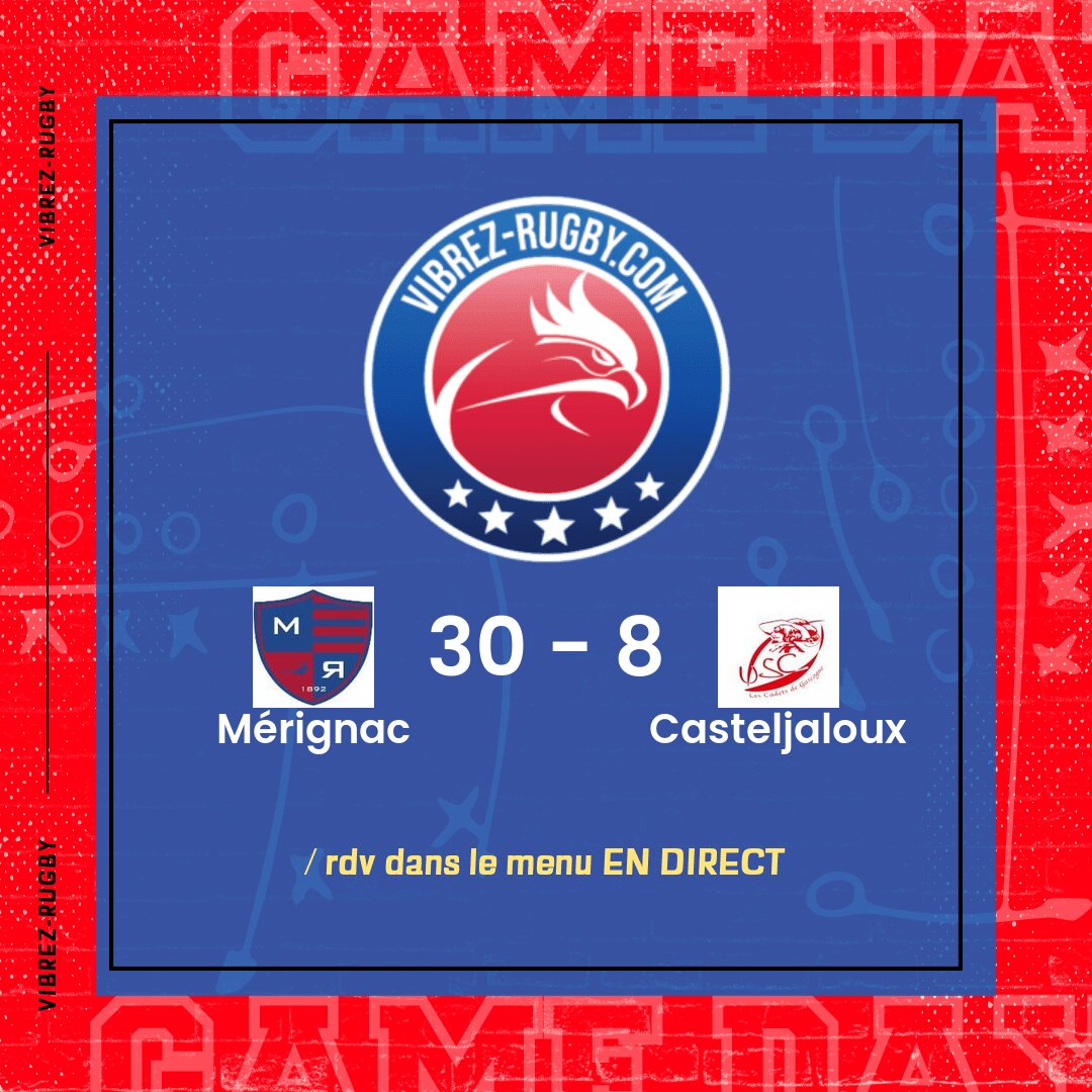 R&eacute;sultat M&eacute;rignac – Casteljaloux: 30-8