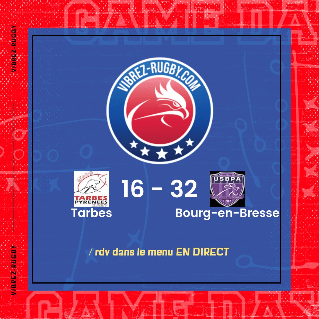 R&eacute;sultat Tarbes – Bourg-en-Bresse: 16-32