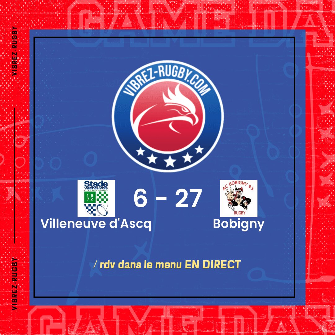 Résultat Villeneuve d&rsquo;Ascq – Bobigny: 6-27