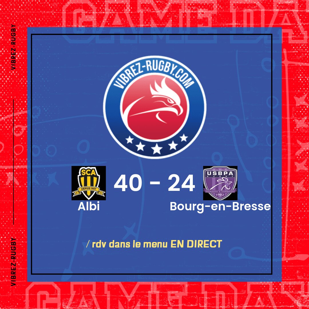 Résultat Albi – Bourg-en-Bresse: 40-24