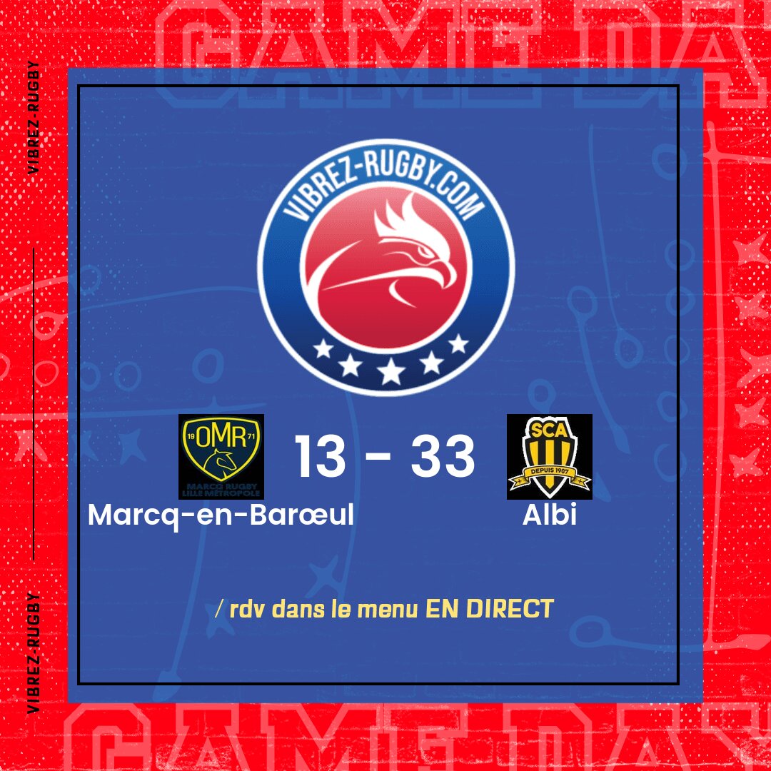 Résultat Marcq-en-Barœul – Albi: 13-33