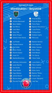 Montauban – Bayonne: Les compositions