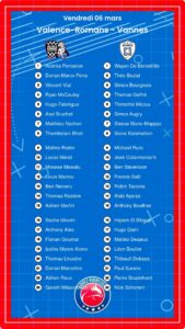 Valence-Romans – Vannes: Les compositions