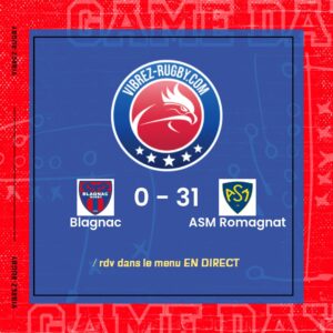 Résultat Blagnac – ASM Romagnat: 0-31