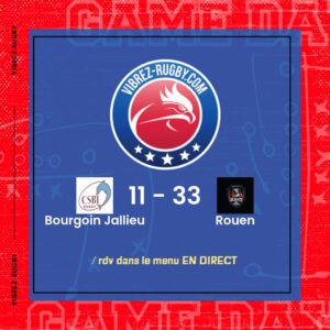Résultat Bourgoin Jallieu – Rouen: 11-33
