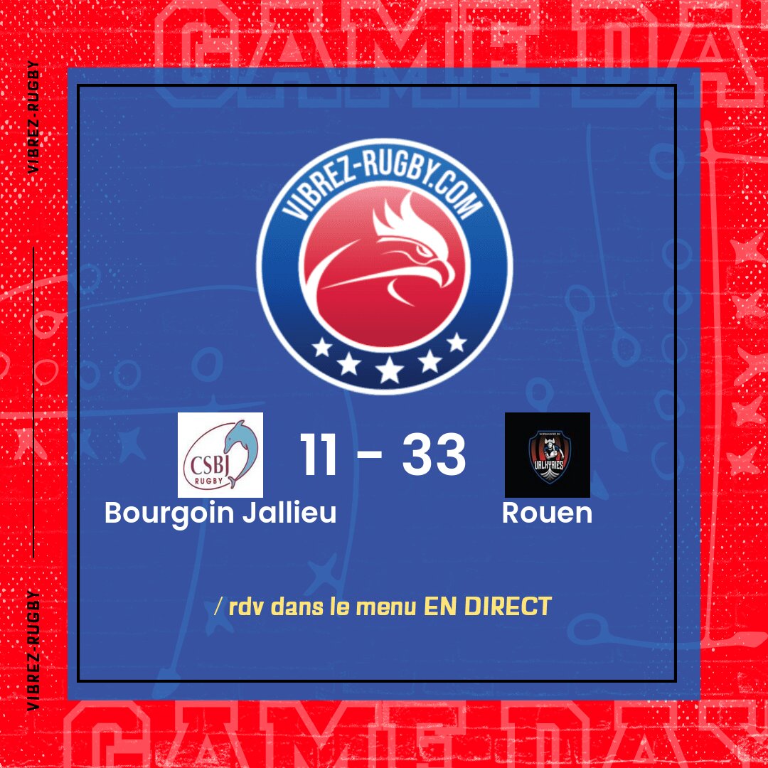 Résultat Bourgoin Jallieu – Rouen: 11-33