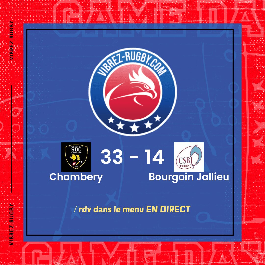 Résultat Chambery – Bourgoin Jallieu: 33-14