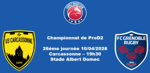 ProD2: 8 changements à Carcassonne pour recevoir Grenoble