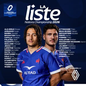 XV de France : une liste de 33 pour d&eacute;fier les All Blacks