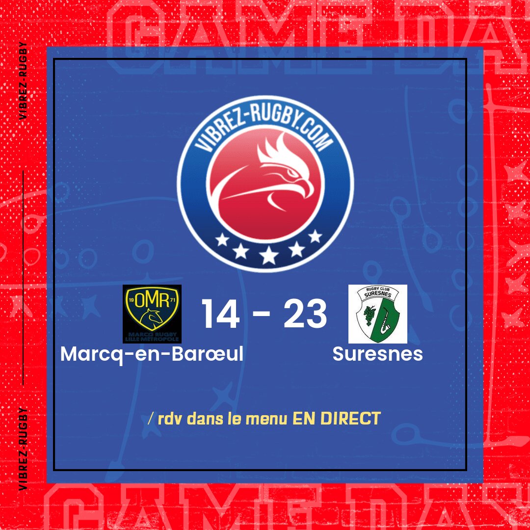 R&eacute;sultat Marcq-en-Bar&oelig;ul – Suresnes: 14-23
