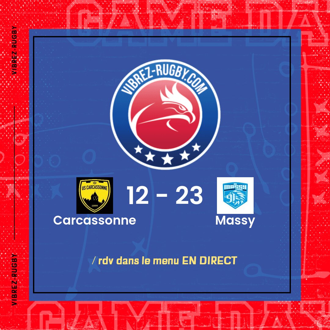 R&eacute;sultat Carcassonne – Massy: 12-23