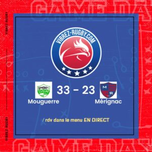 R&eacute;sultat Mouguerre – M&eacute;rignac: 33-23