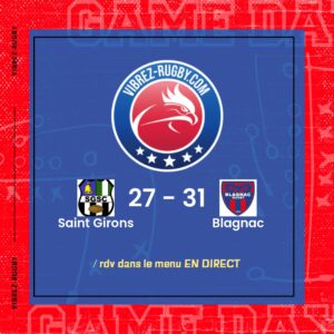 R&eacute;sultat Saint Girons – Blagnac: 27-31