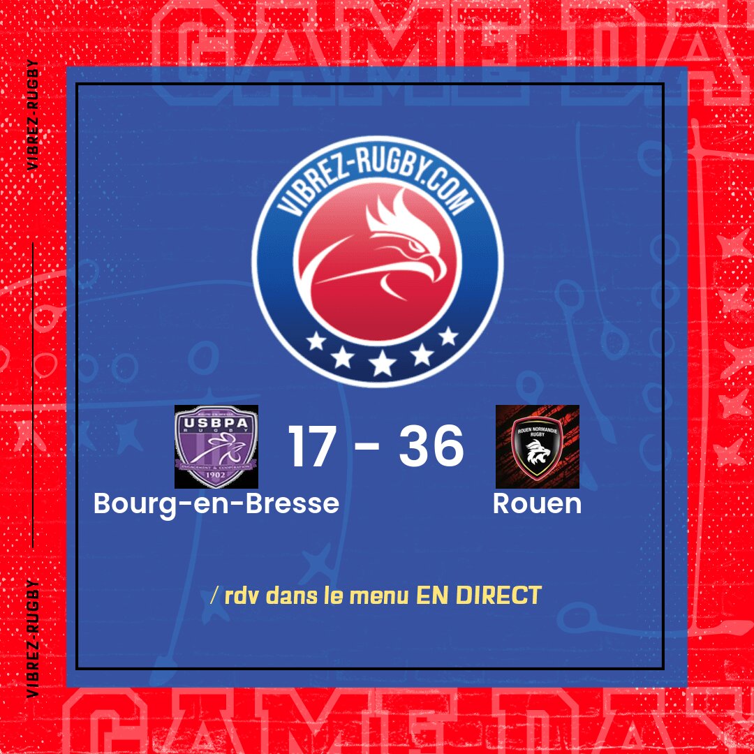 Résultat Bourg-en-Bresse – Rouen: 17-36