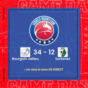 R&eacute;sultat Bourgoin Jallieu – Suresnes: 34-12