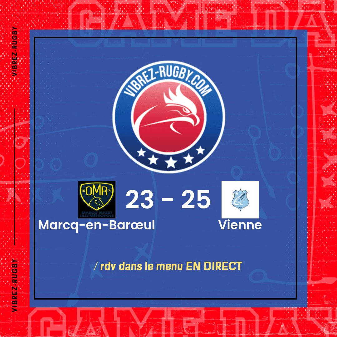 R&eacute;sultat Marcq-en-Bar&oelig;ul – Vienne: 23-25